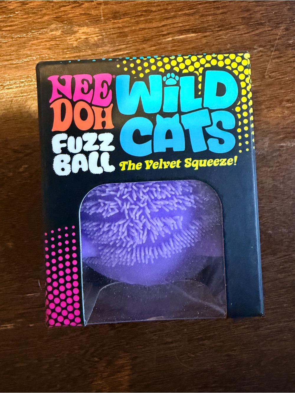 NeeDoh Wild Cats Purple Fuzz Ball Squeeze Toy